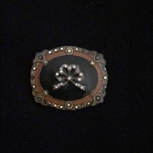 Cathrine Poesco Enamel and Crystal Brooch